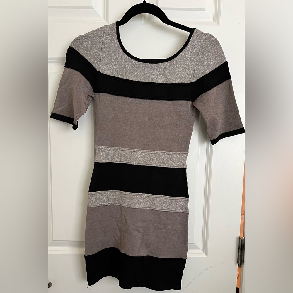 Striped form fitting dress